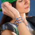 Saphir | Silber | Firefly Glas Klee Essence Armband